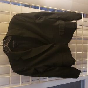 Womens Blazer Black Pinstripe Fully Lined Button Front